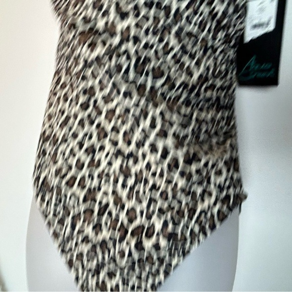 Aqua Green Animal Print Mob Wife 1PC Swimsuit Large 12/14 NWT - Picture 11 of 14